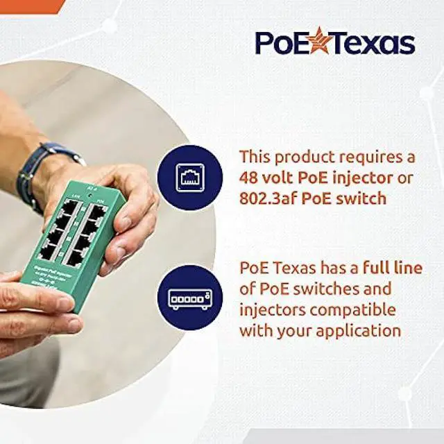 Alt view image 6 of 6 - PoE Texas PoE Power and Ethernet Adapter for Apple Tablets and Phones for POS, Digital Signage, & More - 802.3af POE to 5 Volt Splitter - Extends Charging & Data Delivery Up to 328 Feet