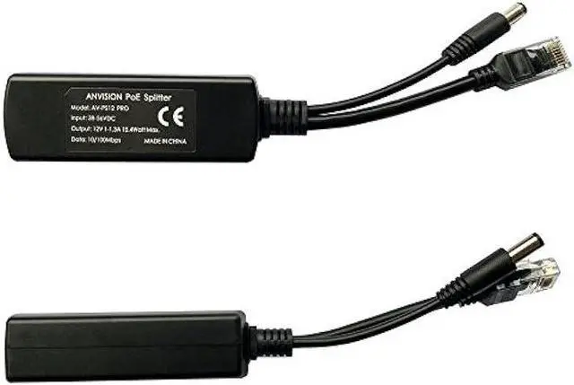 Alt view image 3 of 6 - ANVISION 2-Pack Active 12V PoE Splitter Adapter, Plug 5.5mm x 2.5mm, IEEE 802.3af Compliant 10/100Mbps, for IP Camera AP Voip Phone and More