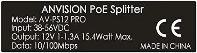 Alt view image 6 of 6 - ANVISION 2-Pack Active 12V PoE Splitter Adapter, Plug 5.5mm x 2.5mm, IEEE 802.3af Compliant 10/100Mbps, for IP Camera AP Voip Phone and More