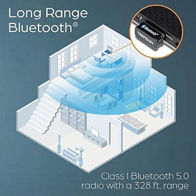 Alt view image 3 of 6 - TRENDnet Micro Bluetooth 5.0 USB Adapter, Supports Basic Rate(BR), Bluetooth Low Energy(BLE), Enhanced Data Rate(EDR), 100m (328ft.) Range, Supports Windows OS, Black, TBW-110UB