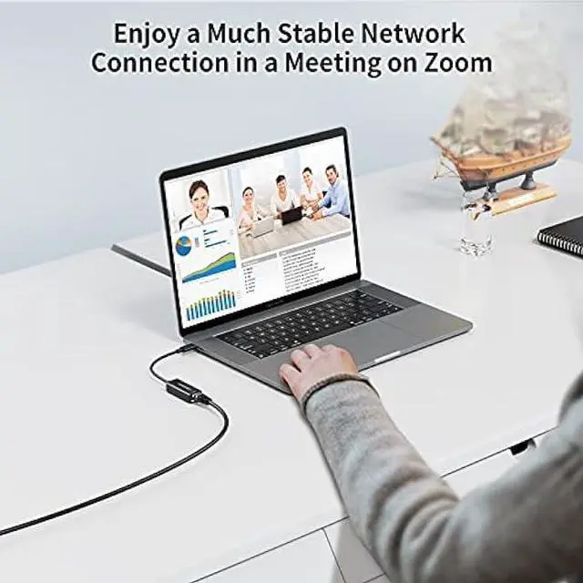 Alt view image 7 of 7 - CableCreation USB C to 2.5G Ethernet Adapter, USB C 3.1 to RJ45 2.5 Gigabit LAN Thunderbolt 3, Compatible with MacBook Pro MacBook Air iPad Pro Surface Pro 7 Dell XP15 13 Chromebook Windows Mac OS