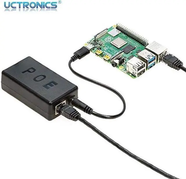 Alt view image 7 of 7 - UCTRONICS USB-C PoE Splitter Gigabit, PoE to USB-C 5V/4A Power Supply for Raspberry Pi 4 and More, 802.3at Power Over Ethernet to USB Type-C Adapter