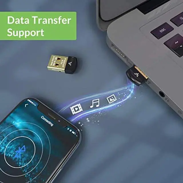 Alt view image 5 of 6 - Avantree DG45 USB Bluetooth Adapter for PC, 5.0 Bluetooth Dongle for PC Computer Desktop Laptop, Wireless Transfer for Bluetooth Headphones Speakers Keyboard Mouse Printers Windows 11/10/8.1/8