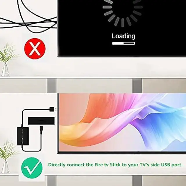 Alt view image 4 of 6 - USB Power Cable Adapter for Fire TV Stick,Powers Streaming TV Sticks Directly from T V USB Port(Eliminates AC Adapter and Very Long Power Cable)