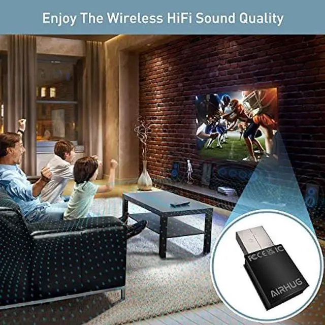 Alt view image 6 of 6 - USB Bluetooth Adapter - Wireless Audio Dongle Receiver - Support Desktop, Laptop, Headsets and Speakers (Black)