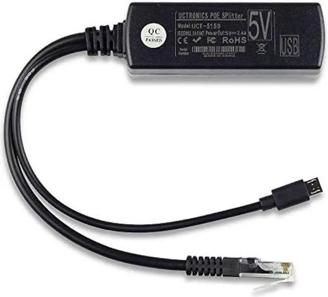 Alt view image 4 of 7 - UCTRONICS IEEE 802.3af Micro USB Active PoE Splitter Power Over Ethernet 48V to 5V 2.4A for Tablets, Dropcam or Raspberry Pi 2/3B+ (48V to 5V 2.4A)