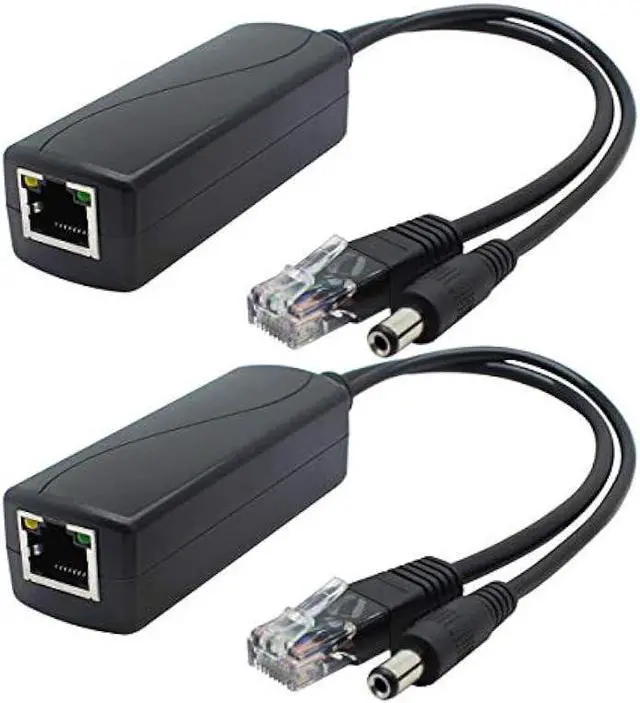 Main image of ANVISION 2-Pack Gigabit PoE Splitter, 48V to 12V 2A Ethernet Adapter, for Security Camera, AP, Voip and More, AV-PS12-G