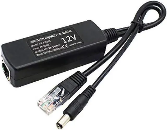 Alt view image 2 of 6 - ANVISION 2-Pack Gigabit PoE Splitter, 48V to 12V 2A Ethernet Adapter, for Security Camera, AP, Voip and More, AV-PS12-G