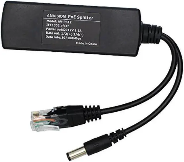 Alt view image 4 of 5 - ANVISION 2-Pack Active PoE Splitter Adapter, DC 12V Output, IEEE 802.3af Compliant, 10/100Mbps, for IP Camera AP Voip Phone and More, AV-PS12