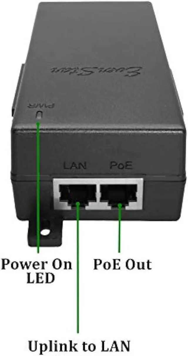 Alt view image 3 of 7 - EverStar iPoE-24W24DW 100Mbps | 9-36V DC in | 24V/1A 24W DC PoE Out | DC-DC Converter + Passive Mode B Solar PoE Injector for airCube ISP,G3FlexCam,locoM9/5/2,NSM5/3/365/2 | Black