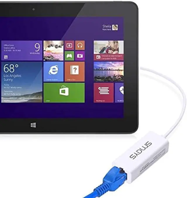 Alt view image 4 of 6 - Micro USB Ethernet Adapter for Android Windows Tablet, Nexus Player, Dell Venue - Wired LAN Connection