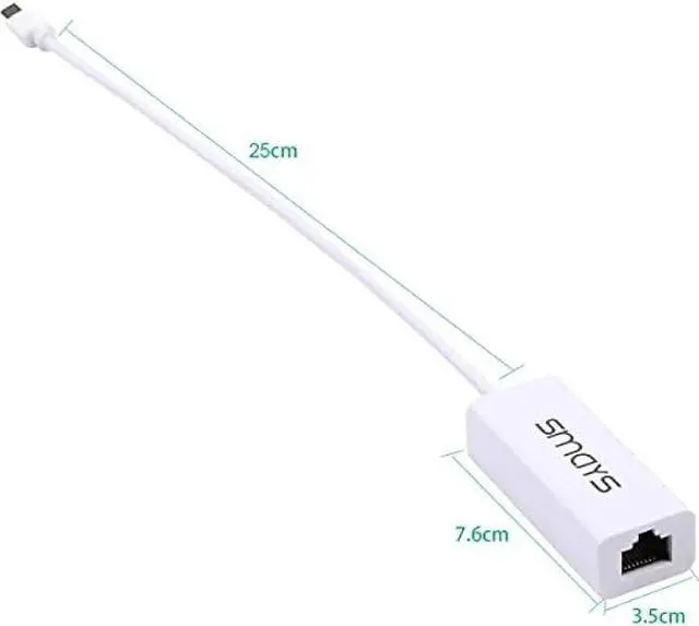 Alt view image 5 of 6 - Micro USB Ethernet Adapter for Android Windows Tablet, Nexus Player, Dell Venue - Wired LAN Connection