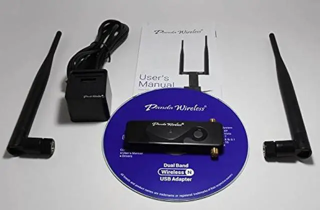 Alt view image 4 of 6 - Panda Wireless PAU09 N600 Dual Band (2.4GHz and 5GHz) Wireless N USB Adapter W/Dual 5dBi Antennas - Windows XP/Vista/7/8/8.1/10/11, Mint, Ubuntu, openSUSE, Fedora, Centos, Kali Linux and Raspbian
