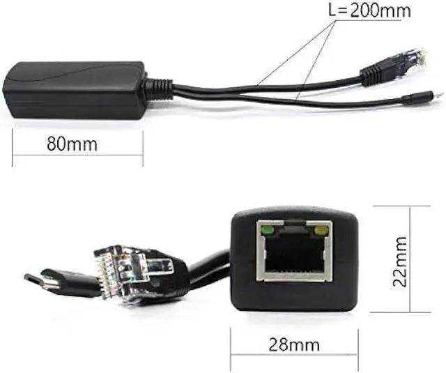 Alt view image 3 of 7 - ANVISION 4-Pack 5V PoE Splitter, 48V to 5V 2.4A Adapter with Micro USB Plug, IEEE 802.3af Compliant, for IP Camera, Tablets, Dropcam or Raspberry Pi and More, AV-PS05-1