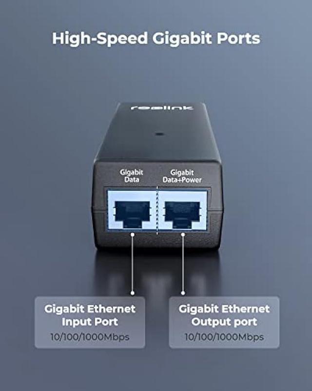 Alt view image 2 of 6 - Reolink Gigabit PoE Injector, Convert Non-PoE to PoE, Supplies PoE+ (30W) or PoE (15.4W), Distance up to 100m, Plug & Play, Suitable for Reolink PoE Cameras/Reolink Video Doorbell PoE, P030U05