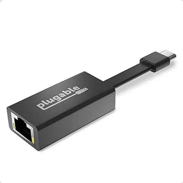 Main image of Plugable USB C to Ethernet Adapter, Driverless Fast and Reliable Gigabit Speed, Thunderbolt 3 to Ethernet Adapter Compatible with MacBook Pro, Windows, macOS, and ChromeOS