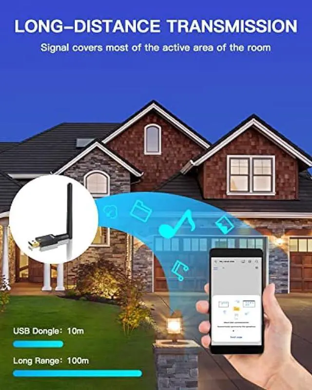 Alt view image 6 of 7 - ZEXMTE Long Range USB Bluetooth Adapter for PC 5.1 USB Bluetooth Dongle with High Gain Antenna,Class 1 Wireless Bluetooth Receiver 328FT / 100M,Bluetooth Adapter for PC Windows 11/10/8/7