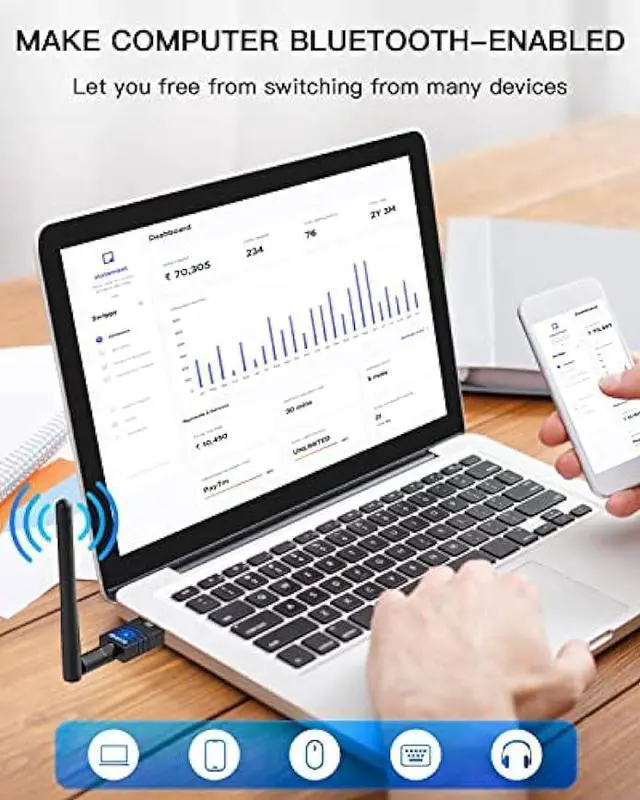 Alt view image 7 of 7 - ZEXMTE Long Range USB Bluetooth Adapter for PC 5.1 USB Bluetooth Dongle with High Gain Antenna,Class 1 Wireless Bluetooth Receiver 328FT / 100M,Bluetooth Adapter for PC Windows 11/10/8/7