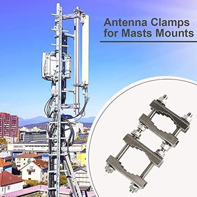 Double Antenna Mast Clamp Heavy Duty Pole to Pole Mounting Kit - Import It  All