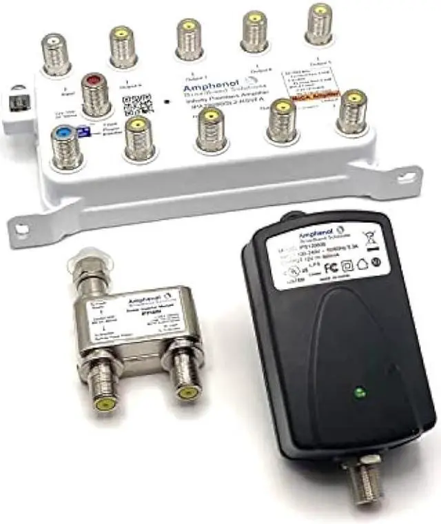 Alt view image 3 of 7 - TV Antenna Amplifier Signal Booster | Amphenol MOCA Coax Amplifier IPA1008DSL-RSVFA |