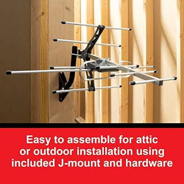 Alt view image 5 of 5 - UltraPro Outdoor HD Digital, Long Range Smart TV Antenna, Supports 4K 1080P HD VHF UHF, J Mount Included for Attic or Outdoor, Weather Resistant, 65000