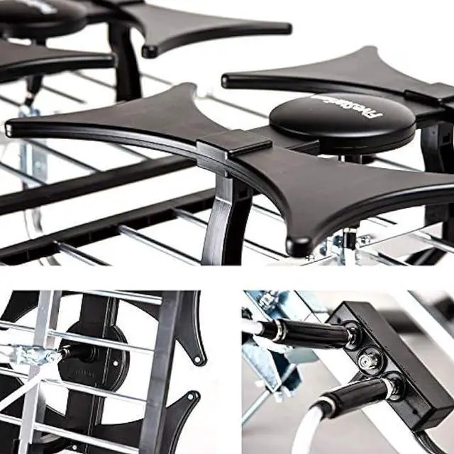 Alt view image 4 of 5 - Five Star Multi-Directional 4V HDTV Amplified Antenna - up to 200 Mile Range, UHF/VHF, Indoor, Attic, Outdoor, 4K Ready 1080P FM w/ 40ft RG6 coaxial Cable, Mounting Pole