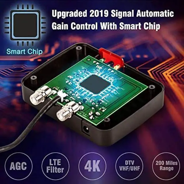 Alt view image 3 of 5 - Five Star Outdoor Antenna HD TV 200 Miles Range with Motorized 360° Rotation, UHF/VHF/FM Radio with Infrared Remote Control