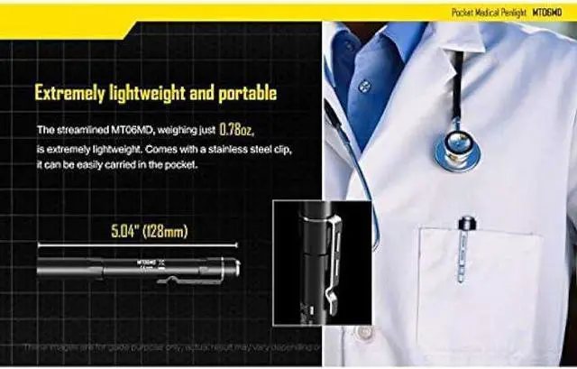 Alt view image 5 of 6 - NITECORE MT06MD 180 Lm Nichia 219B 2Xaaa LED Penlight - MT06 Upgrade, Black