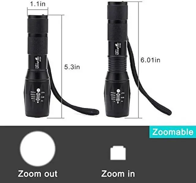 Alt view image 4 of 7 - ULTRAFIRE A100 Tactical LED 18650 Flashlight,800 Lumen Hunting Handheld Flashlight Focusable 3 Colors Exchange Glass Lens (Generate RED or Green Light)