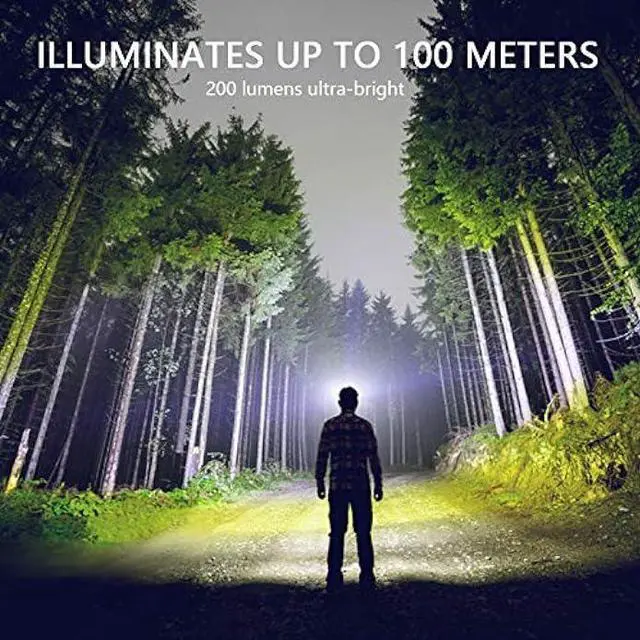 Alt view image 5 of 6 - Vekkia Ultra Bright LED Headlamp-5 Lighting Modes,White & Red LEDs Head Lamp, Camping Accessories Gear. IPX6 Waterproof Headlight for Running,Cycling,Fishing,Hiking,Repairing. Batteries Included