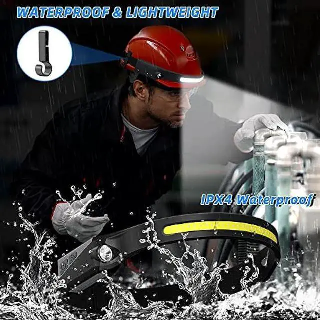 Alt view image 5 of 6 - UUYEE Headlamp Rechargeable 3Pack, LED Headlamp Flashlight with Motion Sensor, 230° COB Wide Beam Head Lamp, 5Mode Head Lights for Forehead Waterproof, Bright Headlamps for Adults Running Camping