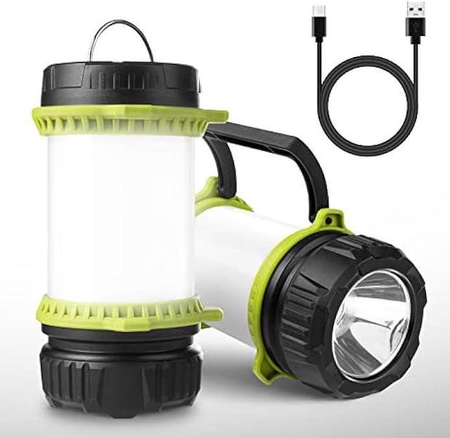 Lighting Ever LED Camping Lantern Rechargeable, Flashlight with 500LM, 5  Light Modes, 2600mAh Power Bank, IPX4 Waterproof, for Hurricane Emergency,  Outdoor, Hiking and Home, USB Cable Included 