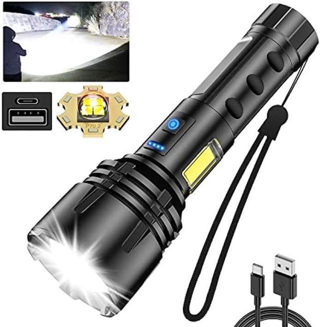 LED Flashlight Rechargeable Portable Light for Outdoor Camping
