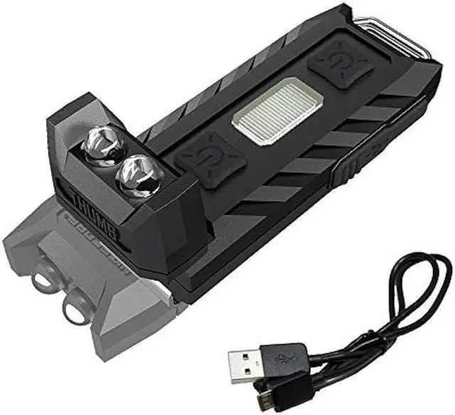 Main image of Nitecore Thumb 85 Lumens USB Rechargeable White & Red LED Keychain Light - Tiltable Work Light with Clip and a LumenTac USB Charging Cable