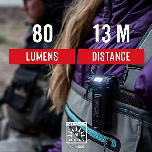 Alt view image 3 of 6 - Coast HX4 80 Lumen Dual Color (White & Red) Magnetic LED Clip Light with Beam Rotation, black