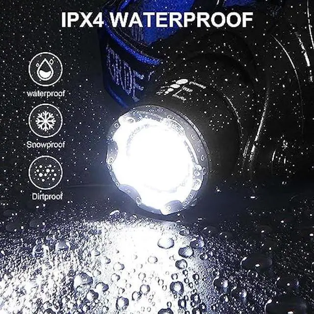 Alt view image 6 of 6 - OEUUDD Headlamp, Upgrade 8000 High Lumens Ultra Bright Headlamp, 3 Modes Micro-USB Rechargeable LED Work Headlight Waterproof Flashlights Headlamps for Adults Running Camping Fishing Hiking Biking