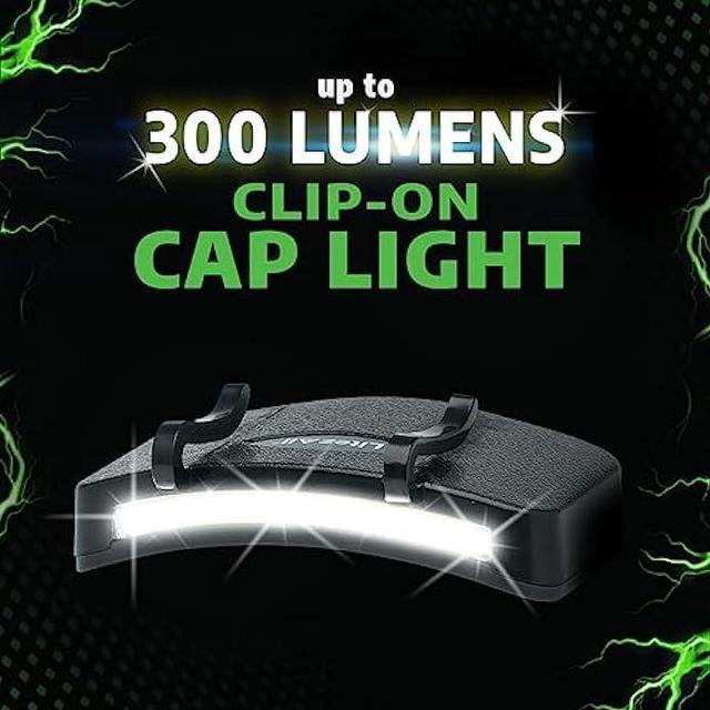 Alt view image 2 of 5 - LitezAll Clip-On Cap Light | LED Clip On Light and Night Light 300 Lumens | Baseball Cap Light and Hard Hat Light Perfect for Running, Camping, and Fishing, 2 Pack, Batteries Included