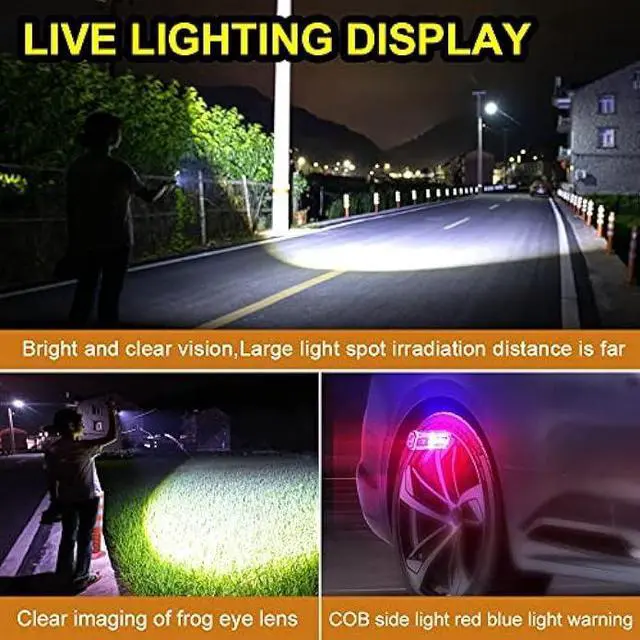Alt view image 5 of 6 - PINSAI 2 Pack Portable Rechargeable LED Work Light,Mini Magnetic flashlights for Mechanics with COB Sidelight,Small Multi-use Waterproof Super Bright Car Repair Emergency Trouble Light