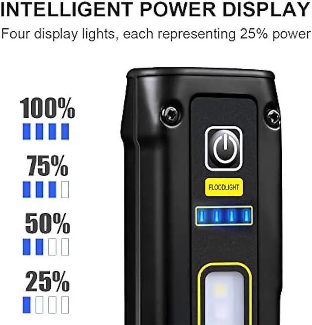 Alt view image 6 of 6 - PINSAI 2 Pack Portable Rechargeable LED Work Light,Mini Magnetic flashlights for Mechanics with COB Sidelight,Small Multi-use Waterproof Super Bright Car Repair Emergency Trouble Light