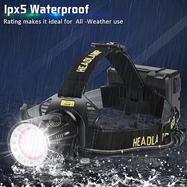 Alt view image 5 of 6 - Aikertec Headlamp Rechargeable, Super Bright Headlamp for Adults with Motion Sensors, 7 Modes, Zoomable, IP68 Waterproof Head Flashlightfor Camping Hunting Fishing (Batteries Included)