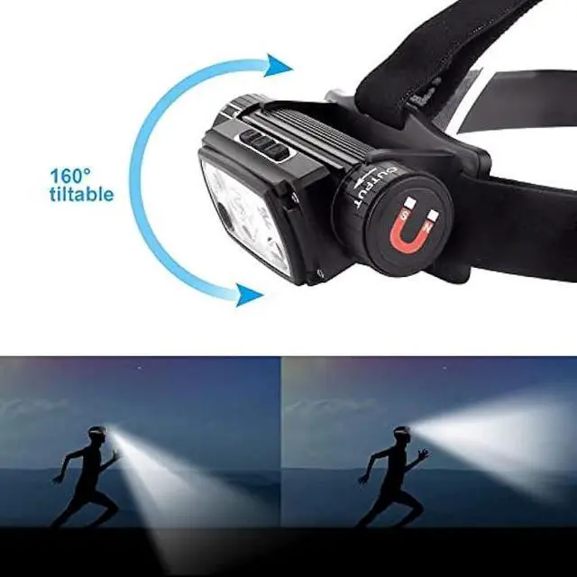 Alt view image 6 of 6 - Northlet Rechargeable LED Headlamp,90000 Lumen Super Bright Motion Sensor Head Lamp,160°Adjustable Headband Outdoor Waterproof Head Light,18 Modes
