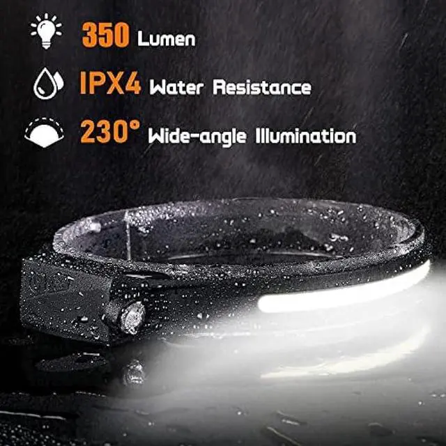Alt view image 4 of 6 - Rechargeable Led Headlamp, Light Buddy Headlamp 3 Pack, Led Head Light for Camping, Headlights 230° Wide Beam Motion Sensor Head Lamp, Light Headband for Camping, Hiking Gear, Walking, Running