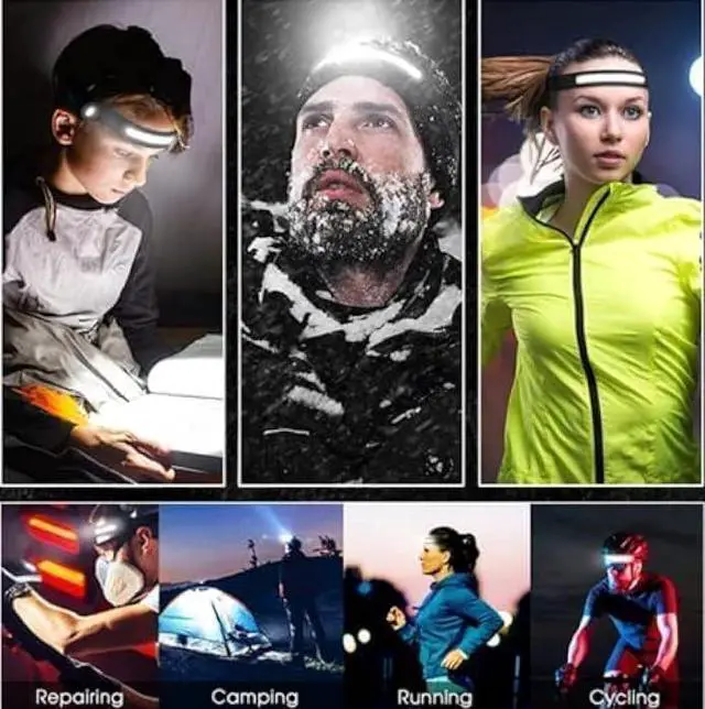 Alt view image 6 of 6 - Rechargeable Led Headlamp, Light Buddy Headlamp 3 Pack, Led Head Light for Camping, Headlights 230° Wide Beam Motion Sensor Head Lamp, Light Headband for Camping, Hiking Gear, Walking, Running