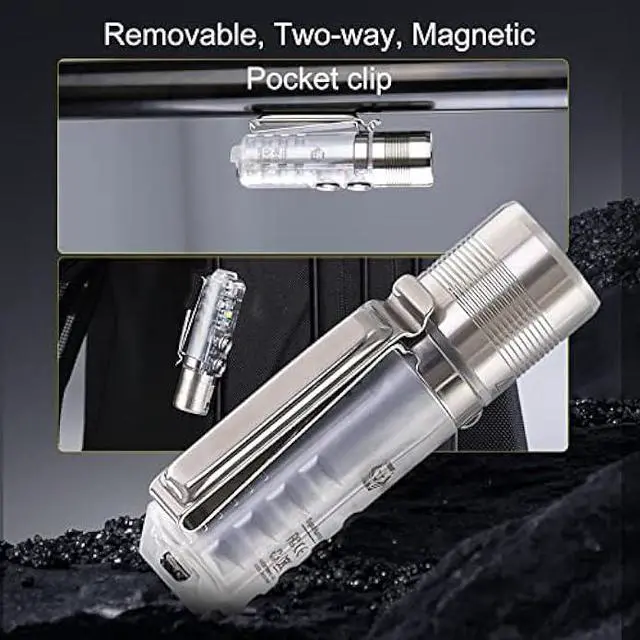 Alt view image 5 of 6 - RovyVon Aurora A28 2nd USB-C EDC Flashlight, 6500K Cool White Max 1000 Lumen, 850mAh Rechargeable Small Flashlight, with Red/White/ 365nm Sidelights, Momentary On, Ideal Flashlight for Camping