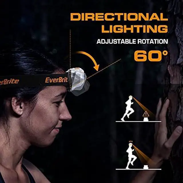 Alt view image 3 of 6 - EverBrite LED Headlamp, 4 Lighting Modes, Pivoting Head with Adjustable Headband, IPX4 Water Resistant Perfect for Running, Camping and Hiking, 3 AAA Battery Powered(5 Pack)
