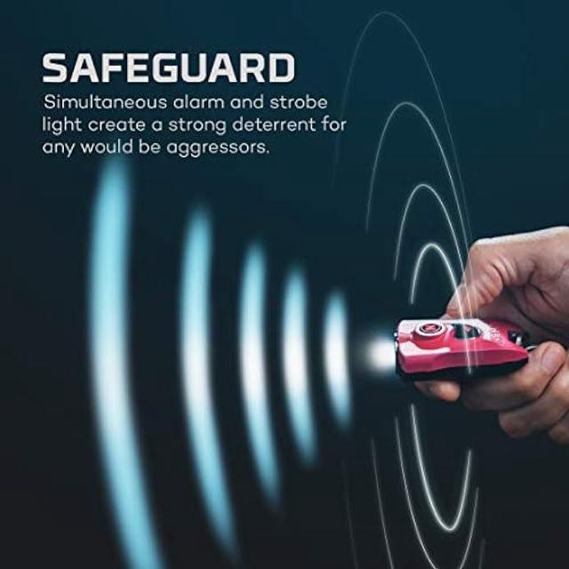 Alt view image 2 of 6 - NEBO MYPAL Rechargeable Keychain Light and Safety Alarm | Compact 400 Lumen Light with 115db Safety Alarm | Pink