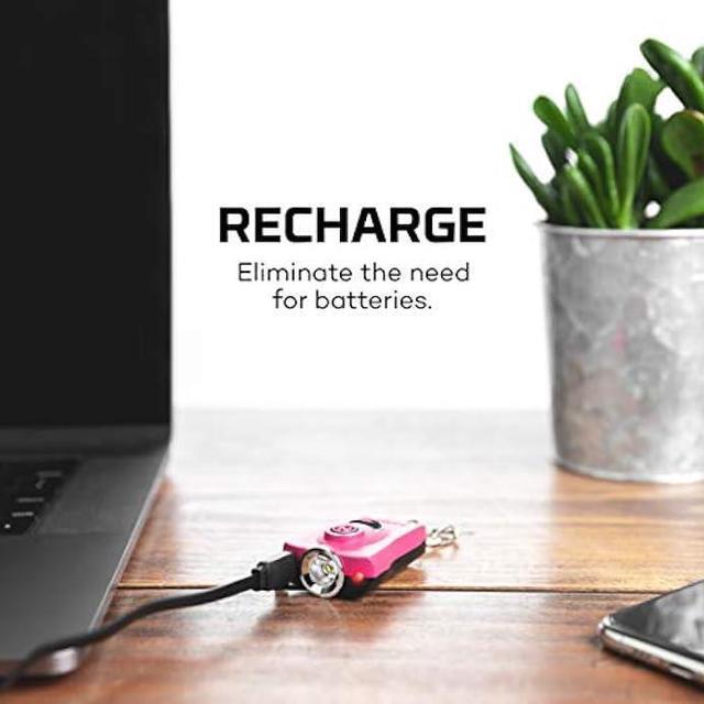Alt view image 3 of 6 - NEBO MYPAL Rechargeable Keychain Light and Safety Alarm | Compact 400 Lumen Light with 115db Safety Alarm | Pink