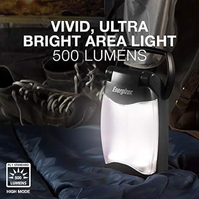 Alt view image 3 of 7 - Energizer Weatheready Folding LED Portable Lantern, Battery Powered Lantern, Water Resistant Camping Lantern and Emergency Light, Pack of 1, Black