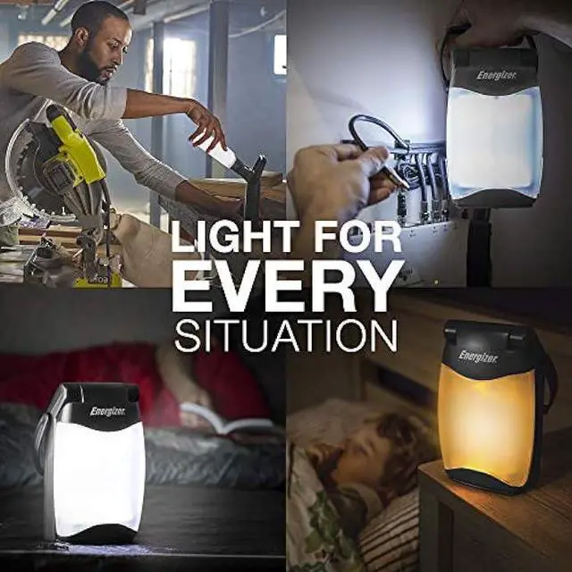 Alt view image 6 of 7 - Energizer Weatheready Folding LED Portable Lantern, Battery Powered Lantern, Water Resistant Camping Lantern and Emergency Light, Pack of 1, Black