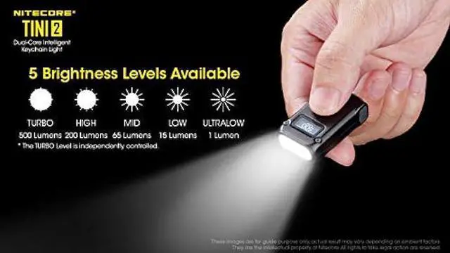 Alt view image 5 of 6 - NITECORE TINI 2 Dual LED Rechargeable Keychain Light - 500 Lumen (Black)